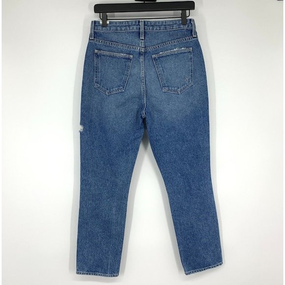 Lovers + Friends Jeans Logan High Rise Tapered Blue Distressed Hollywood - Picture 8 of 12
